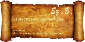 Szoboszlai Bozsóka névjegykártya